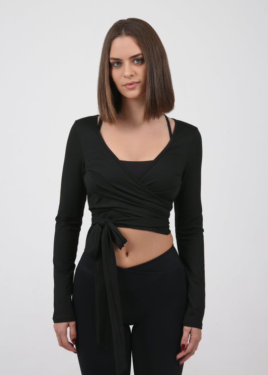 Ballet Wrap Top | BLACK
