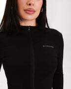 Longline Zip Jacket | BLACK