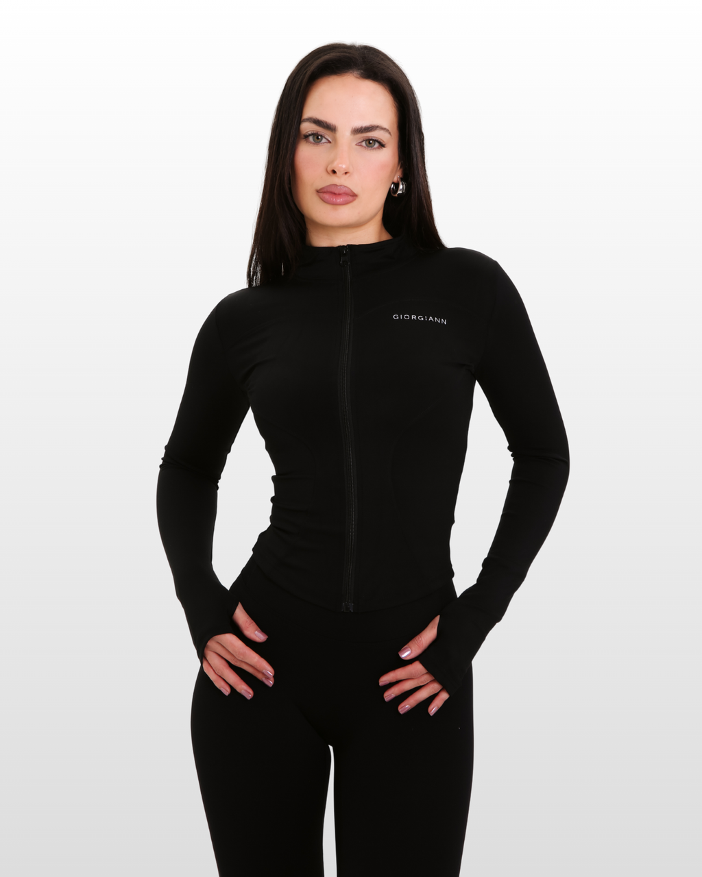 Longline Zip Jacket | BLACK