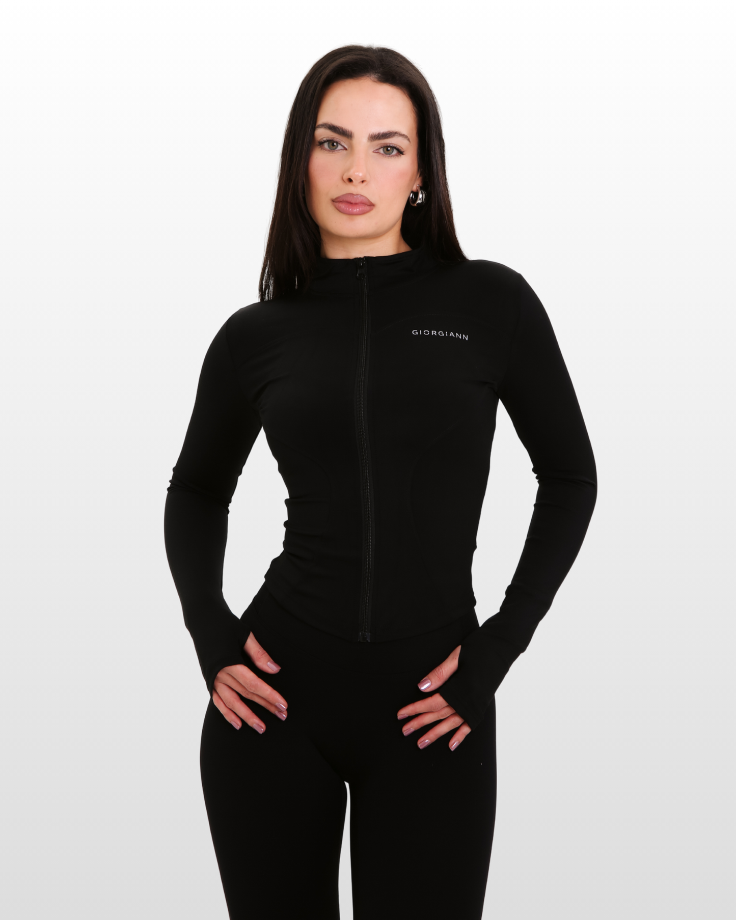 Longline Zip Jacket | BLACK