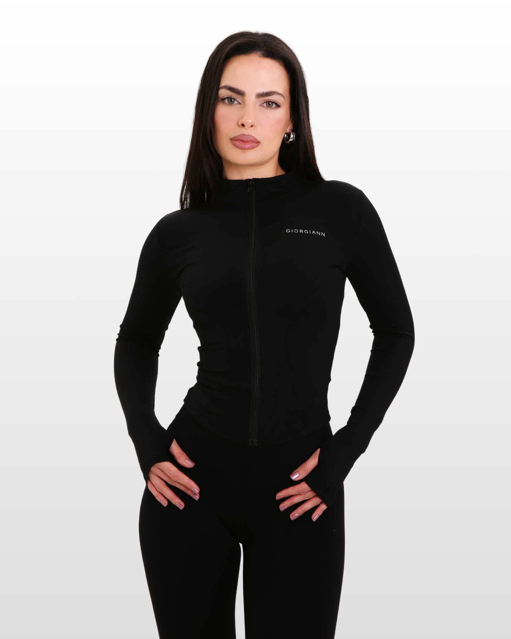 Longline Zip Jacket | BLACK