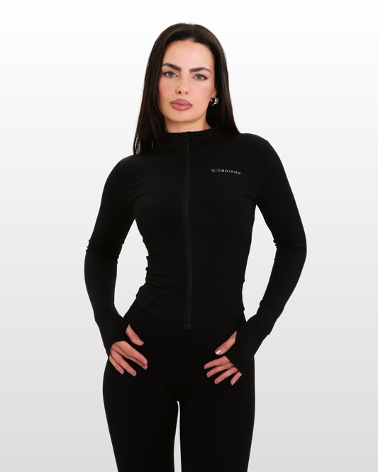 Longline Zip Jacket | BLACK