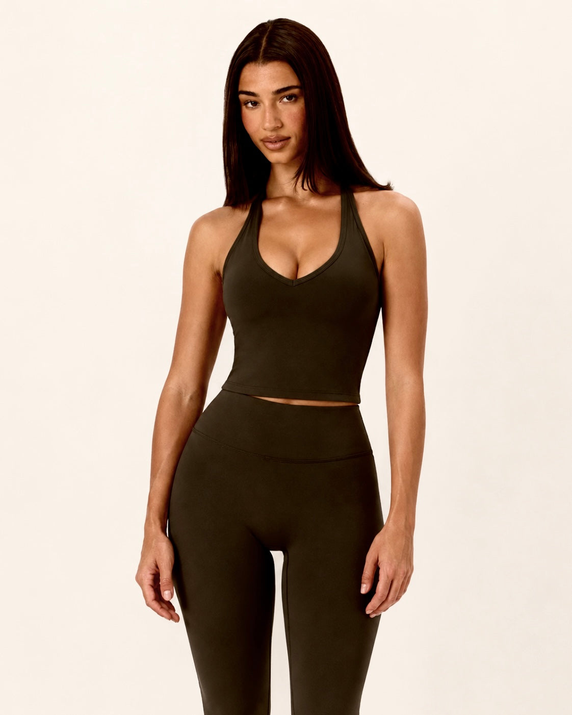 V Neck Tank | Brown